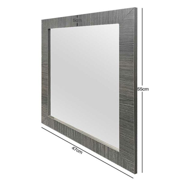 Dimensiones de espejo pared 55cm x 47cm roble gris