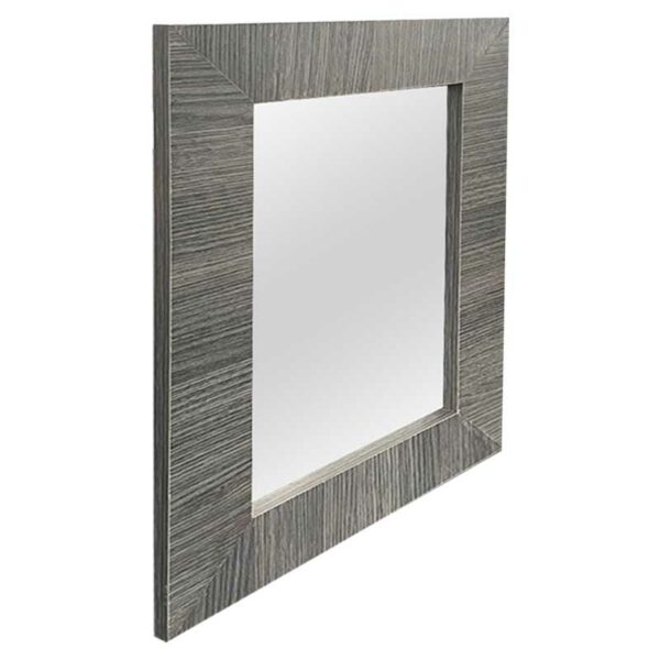 Espejo de 50cm x 37cm con marco roble gris de lado