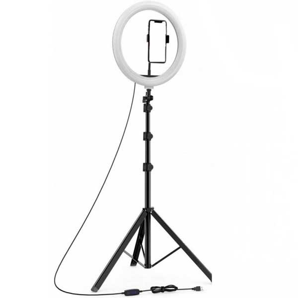 Foco aro LED 10 con pie para celulares, PC, Camara de Fotos