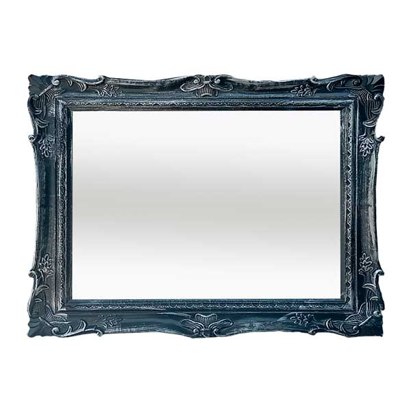 Espejo con marco personalizado 64 cm x 54 cm negro