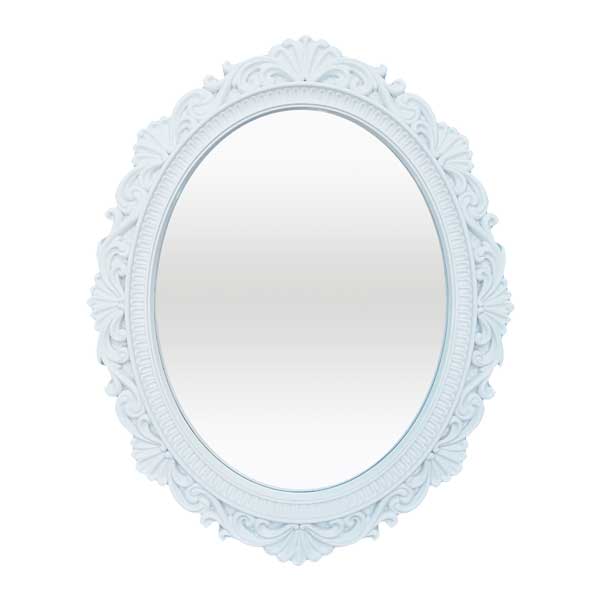 Espejo de pared ovalado con marco personalizado blanco