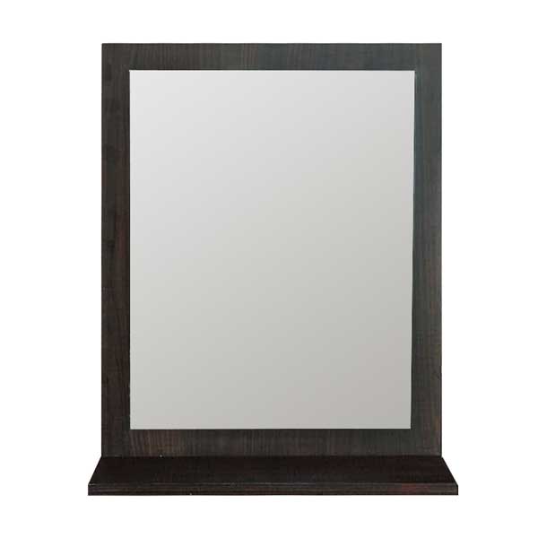 Espejo para baño 57 x 46 x 8 cm repisa de melamina habano