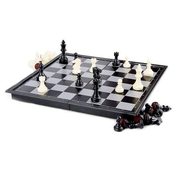Juego de ajedrez magnético portátil piezas blancas y negras