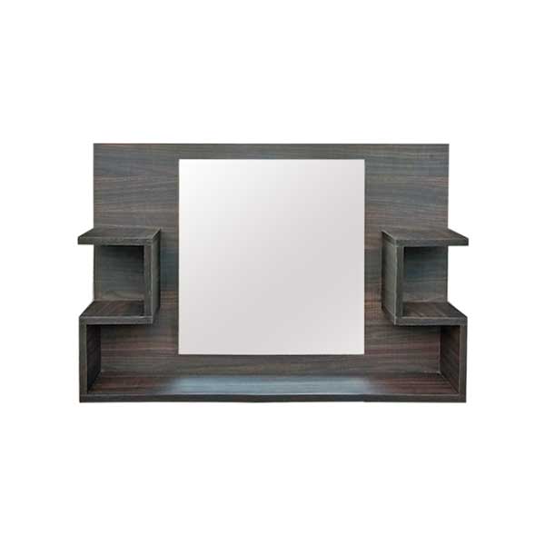 Espejo de baño moderno con estantes tipo escalera melamina habano