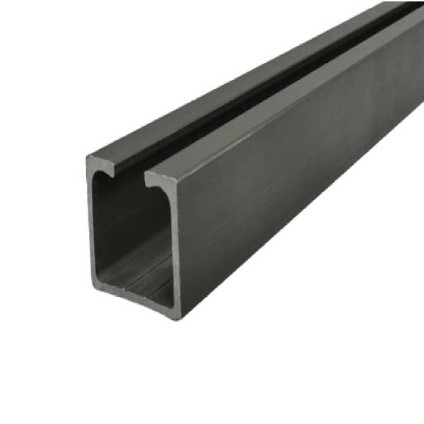 Riel de aluminio color negro para puertas corredizas